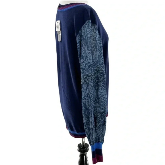 Conditions apply Anthropologie Bedford sweater M blue python cashmere Blend - Picture 6 of 14